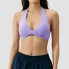 Camiseta sin mangas de estilo japonés y coreano con cuello halter para fitness, sujetador deportivo de alta intensidad para mujer, ajuste ceñido, sin aros, ropa de yoga y fitness hecha a medida