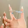 Novo Estilo Chinês Retrô Doce e Fresco Azul Platicodon Esmalte Pulseira para Mulheres com Elegante Elegante e Exquisite Borboleta Pulseira