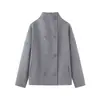 Para Comercio Exterior Europeo y Americano Transfronterizo Ropa de Mujer, Artículo Más Vendido en Aliexpress, Chaqueta Corta Versátil Multicolor Simple de Invierno con Cuello Alto