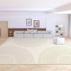 Alfombra de Anillo Estilo Crema para el Hogar Terciopelo Dormitorio Alfombra Completa para Mesa de Café Resistente a la Suciedad Fácil de Cuidar Felpudo Alfombra para Sofá de Sala de Estar