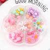Pinzas para Orejas Estilo Coreano para Niños Sin Agujeros, Aretes de Dibujos Animados para Niñas, Set de Joyería para Bebés, Caja de Almacenamiento, Accesorios para Orejas Infantiles