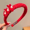 Accesorios para el Cabello de Niñas para Año Nuevo, Diademas que no Aprietan, Pinzas para el Cabello con Lazos de Terciopelo, Pompones de Perlas, Diademas de Nochevieja para el Año del Caballo