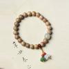 Pulsera de madera lechosa DIY pulsera de cuentas de 0.8 cm círculo único estudiante Wenwan cuerda de madera regalo para damas regalo de cumpleaños