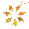 Puzuo Gold Shop Accesorios DIY de Oro Arena del Mismo Estilo Colgante de Rueda de Oración de los Ocho Santos Patronos Cadena para Clavícula Nueva Chinoiserie