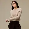 Suéter de Lana Raff100 Cuello Redondo Tejido de Trenzas Otoño Temprano Nuevo Estilo Ropa para Mujer Top de Manga Larga Tejido de Trenzas Suéter Grueso para Mujer