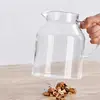 Garrafa de água fria de vidro transparente pote de suco de verão chá de frutas conjunto de chá de borossilicato pote de refrigerador de água fria de grande capacidade