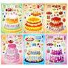 Compra Directa Transfronteriza [Calificado Ce.Cpc] 6 Hojas/Paquete Puzzle de Pastel de Dibujos Animados Coloridos Pegatinas Cambia-Rostros Divertido y Creativo