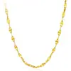 Collar de Labios K Delgados con Cierre K Chapado en Oro Color Oro Estética Simple Cadena de Trébol de Cuatro Hojas Atractivo Púrpura Oro Collar de Oro K Cadena Lisa