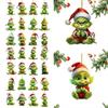 Colgante Bebé Grinch Transfronterizo Decoración Navideña para las Fiestas Colgante Decorativo para Árbol de Navidad Colgante Plano Acrílico