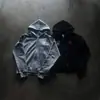 Y2K Retro Americano Punk Bordado Punk Oscuro Moda Elegante de Calle Casual Holgado Sudadera con Cremallera Ins