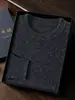 Suéter de punto liso de cuello redondo para hombre con tejido de cachemir para hombre Nuevo Otoño e Invierno Holgado y Cálido Negro
