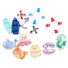 Paisaje de Barco Pequeño Accesorios de Resina de Cangrejo para Manualidades Flotador Anillo Salvavidas Estrella de Mar Ancla Adorno Flotador Accesorios de Delfín Mini para Manualidades