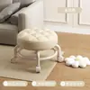 Taburete para Sala de Estar, Cómodo para Sentarse Largo Tiempo, Taburete Bajo Pequeño con Ruedas Giratorias, Taburete Bajo Móvil, Taburete para Cambiarse los Zapatos en Casa de Alquiler, Esencial para el Cuidado Infantil