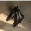 Botines de punta estilo británico retro, nueva colección otoño/invierno, de tacón bajo, suela plana, elásticos, ajustados, con cremallera trasera, botines de moda individuales