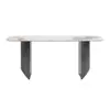 Mesa de Comedor Rectangular de Pizarra de Lujo Ligero Italiano Celebridad de Internet Diseñador Juego de Mesa de Comedor de Acero Inoxidable para 8 Personas Hecho a Medida