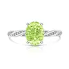 Transmisión en Vivo Venta Caliente Anillo Huevo de Paloma Retorcido Corte Flor de Hielo Piedra Preciosa de Color Incrustado con Diamante de Alto Carbono Brillante Joyería Envío Directo