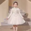 Vestido Formal con Bordado Pesado para Niña, Falda Abullonada para Piano, Examen de Arte Vocal, Banquete de Cumpleaños, Vestido de Princesa Lolita