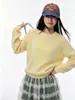 Suéter básico versátil suave y mullido para mujer, de punto, cuello redondo, manga larga, estilo casual suelto y perezoso, para otoño e invierno