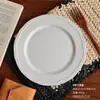Prato de Cerâmica Branco Estilo Ins Prato de Café da Manhã Ritual Retrô para Casa Prato de Renda Prato de Servir Louça Prato de Sobremesa