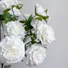 Flores Artificiais de Rosa com Padrão de Lichia para Decoração de Casa, Adereços de Foto, Buquês de Mesa de Casamento e Arranjo de Cena