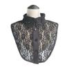 Cuello falso de encaje de flores, estilo coreano, combina con todo, cuello de camisa profesional para mujer, negro, otoño e invierno, cuello falso decorativo, blanco, invierno