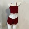 Novo pijama sexy cetim alça sem costas nightdress sedoso split terno renda 1230