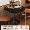Mesa redonda pequena estilo meados do século, adequada para sala de jantar em casa, floriculturas, lojas de bubble tea, lojas de roupas, cafés, balcões de recepção e mesas de reunião; também uma escolha popular para espaços da moda