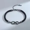 Pulsera de pareja de 8 caracteres para hombres y mujeres un par de cuerda de mano tejida creativa amor ilimitado pulsera de pareja de anillo de Mobius