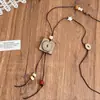 Collar Largo de Madera Estilo Chino Retro para Mujer, Cadena para Suéter de Cuello Halter Estilo Étnico de Nicho, Accesorios Versátiles de Estilo Nacional para el Día a Día