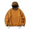 Camiseta Funcional Negra de Flota Personalizada Otoño-Invierno de Felpa Holgada para Exteriores de Manga Larga con Protección Integrada para el Cuello, Secado Rápido, Protección Solar
