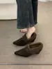 Zapatos de felpa para mujer con plataforma interior y forro de felpa, zapatos de algodón estilo Birkenstock, colección otoño/invierno 2025, mocasines de tacón alto, zapatos de felpa de un solo color
