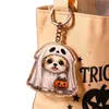 Nuevo juego de 6 llaveros planos 2D de animales de Halloween lindos para mochilas, transfronterizo