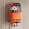 Caja de Almacenamiento para Palillos Hogar Cocina Soporte para Palillos Caja de Almacenamiento para Palillos y Cucharas Soporte para Palillos con Drenaje Montado en Pared