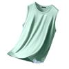 Regata Sem Mangas Camiseta Masculina Verão Fina Secagem Rápida Seda Gelo Camiseta Base Esportiva Respirável Solta Top de Malha Transfronteiriço