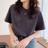 Camiseta de Algodão Solta de Manga Curta Feminina Verão 2024 Nova Coreana Combina com Tudo Estampada Tamanho Grande Blusa Feminina Atacado