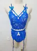 Estación independiente transfronteriza fuente traje de encaje de tres puntos sexy ropa interior hueca perspectiva tentación traje en stock