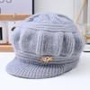 Gorro de Lana de Invierno para Madres de Mediana Edad y Mayores, Mujeres y Señoras Mayores, Forrado de Felpa Heattech, de Punto con Visera Grande para Protección Auditiva al Aire Libre contra el Frío