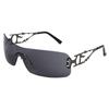 Novos óculos de sol de moda armação grande de metal para homens e mulheres personalizados fotografia europeus e americanos sem aro integrados em estoque