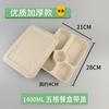 Caja de Almuerzo Biodegradable Desechable de Paja Caja de Almuerzo Fitness Picnic Caja de Embalaje Comercial 10 Juegos Gran Capacidad Compartimentos Múltiples