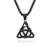 Collar Nórdico Vikingo Triángulo Serpiente Bicéfala Acero Titanio Frío Neutral Nudo Eterno Acero Inoxidable Colgante Colgante