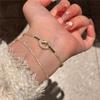 Otoño Nuevo Pulsera de circón de círculo anudado con micro incrustaciones de diamantes completos 2023 moda de personalidad combinable cuerda de mano con cordón