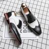 Moda transfronteriza de talla grande personalidad color de contraste casual zapatos de cuero primavera y otoño zapatos de cuero retro británicos para hombre