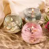Velas Perfumadas de Cera de Gel con Arena Movediza, Flores Secas y Conchas, de Venta Caliente Transfronteriza, con 3 Fragancias Diferentes, Adornos de Bola de Cristal para el Hogar