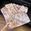 Lenço Quadrado 70cm Estampa Paisley Retrô Seda Sintética Lenço de Seda Cetim Estampa de Zebra Estampa de Castelo Acessório para Terno Camisa Lenço