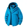Chaqueta a Prueba de Viento e Impermeable Tres en Uno para Otoño/Invierno para Hombres y Mujeres, con Forro Polar Desmontable, Juego de Dos Piezas para Senderismo, Ciclismo, Montañismo