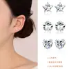 Aguja de plata 925 cobre chapado en oro micro-incrustado circonita base redondo cuadrado amor un par de aretes de tarjeta superior joyería aretes