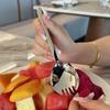 Cuchara para Ensalada de Acero Inoxidable, Tenedor para Ensalada, Cuchara Integrada, Tenedor para Fideos de Ensalada, Tenedor Occidental para Pasta, Tenedor para Pastel y Postre