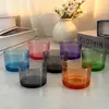 Estilo Ins Escandinavo Vidrio Transparente Colorido Multicolor Opcional Taza para Beber en Casa Decoración de Sala de Estar Taza de Café