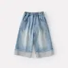 Conjunto de Roupa Estilo Coreano para Bebês e Crianças Pequenas Meninas - Primavera 2026: Corta-vento com Capuz, Camiseta Básica e Jeans Estiloso - Conjunto de Três Peças