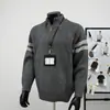 Suéter de Tricô com Gola Alta e Zíper Estilo Americano Novo Outono/Inverno 2026 para Homens, Suéter Versátil Tendência Retrô Japonês